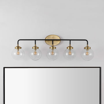 Caleb Brass Vanity Wall Sconce Clear